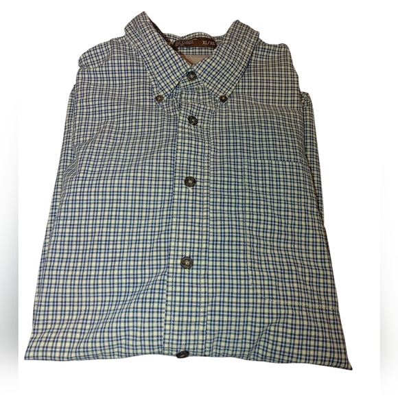 Haggar Blue and Cream Checkered Men's Shirt, Size XL - Picture 1 of 6